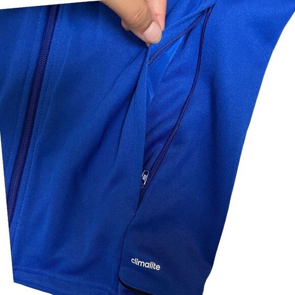 Adidas Men’s Trio 17 Full Zip Training Jacket White Mock Neck BQ8201 Thumbhole - Picture 5 of 15